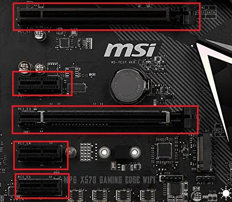 MSI MPG X570 Gaming Edge WiFi PCI slots