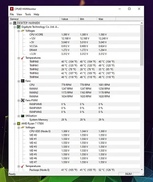 CPUID HWMonitor