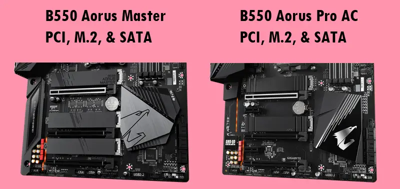 B550 Aorus Master PCI vs B550 Aorus Pro AC PCI
