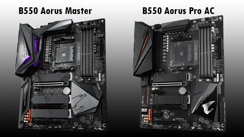 B550 Aorus Master vs B550 Aorus Pro AC Aesthetics