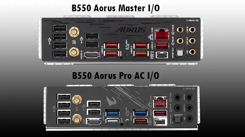 B550 Aorus Master vs B550 Aorus Pro AC IO