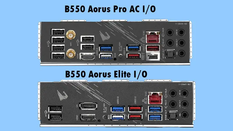 B550 Aorus Pro AC vs Aorus Elite IO