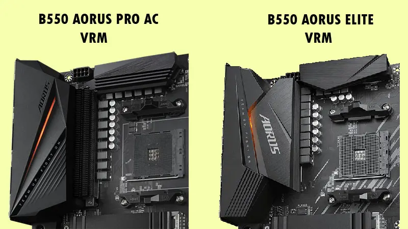 B550 Aorus Pro AC vs Elite VRM