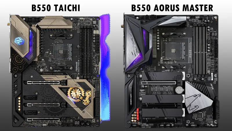 B550 Taichi vs B550 Aorus Master Aesthetics