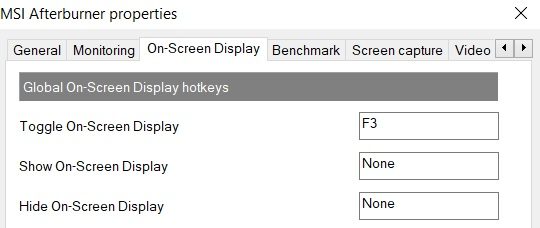 Toggle On screen display