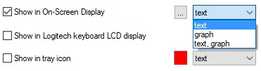 On screen display text and graph