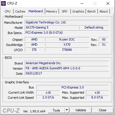 CPU-Z motherboard model