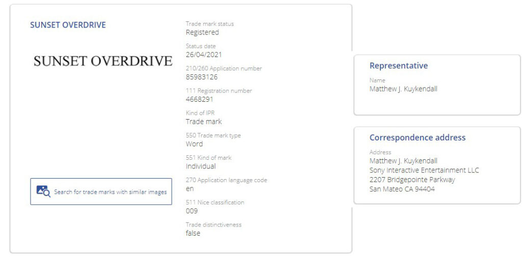Sunset Overdrive Trademark