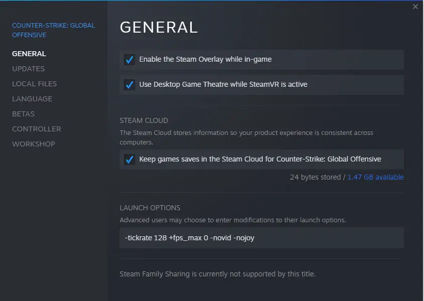 CSGO Launch Options command