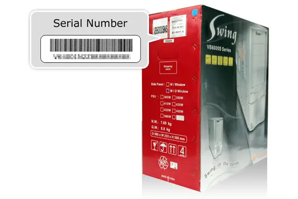 Case- Model number on the box