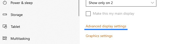 Advanced Display Settings