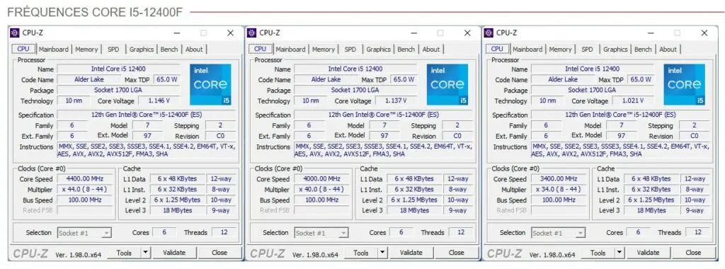 CPU-Z Intel Core i5 12400F