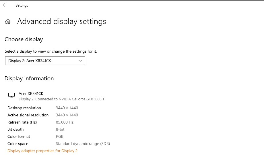 Display specs