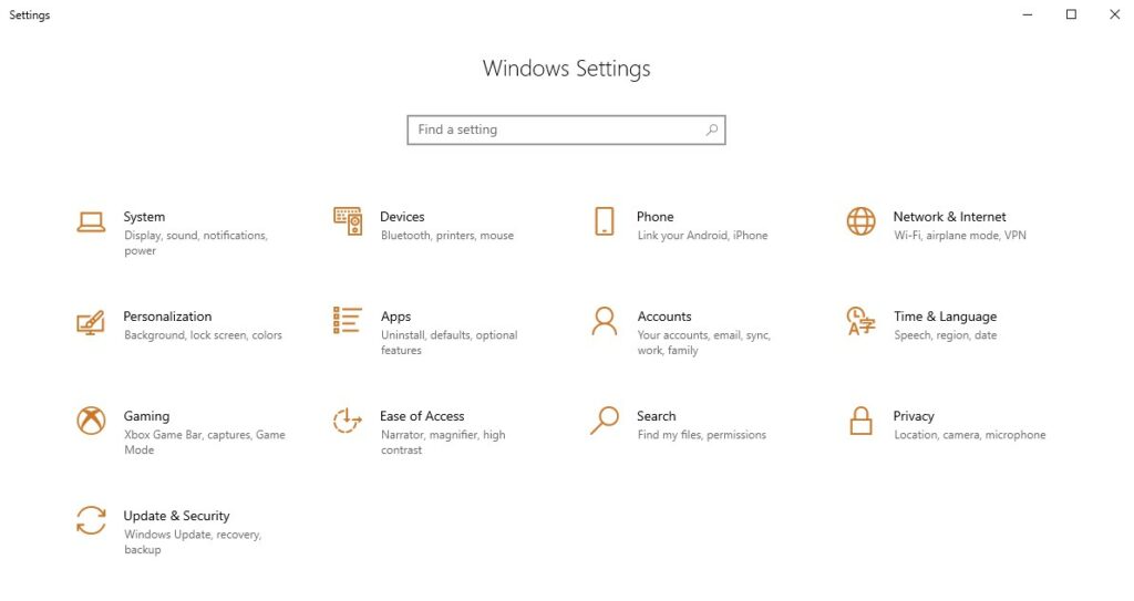 Windows Settings