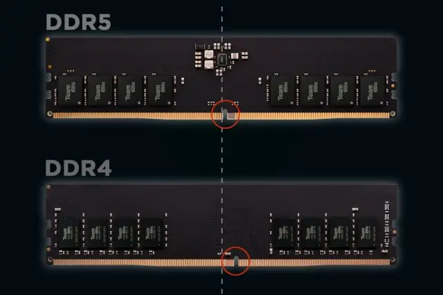 DDR4 vs DDR5 pin layout
