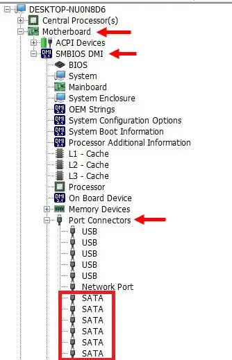 HWiNFO motherboard SATA