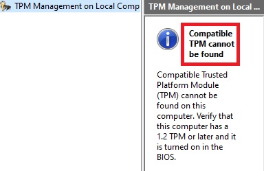 TPM cannot be found