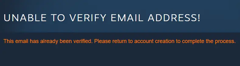 Unable to verify email address