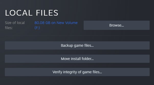 Verify integrity of game files