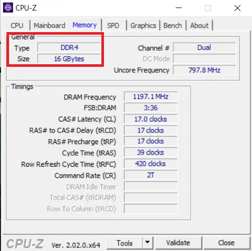 cpu z ram type