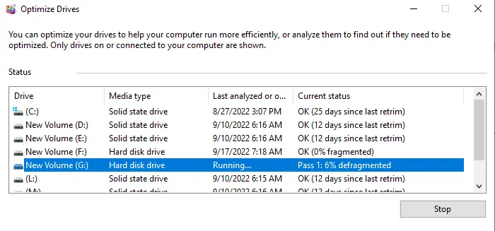 defragment hard drive