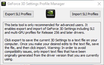 Nvidia 3D Profile Manager