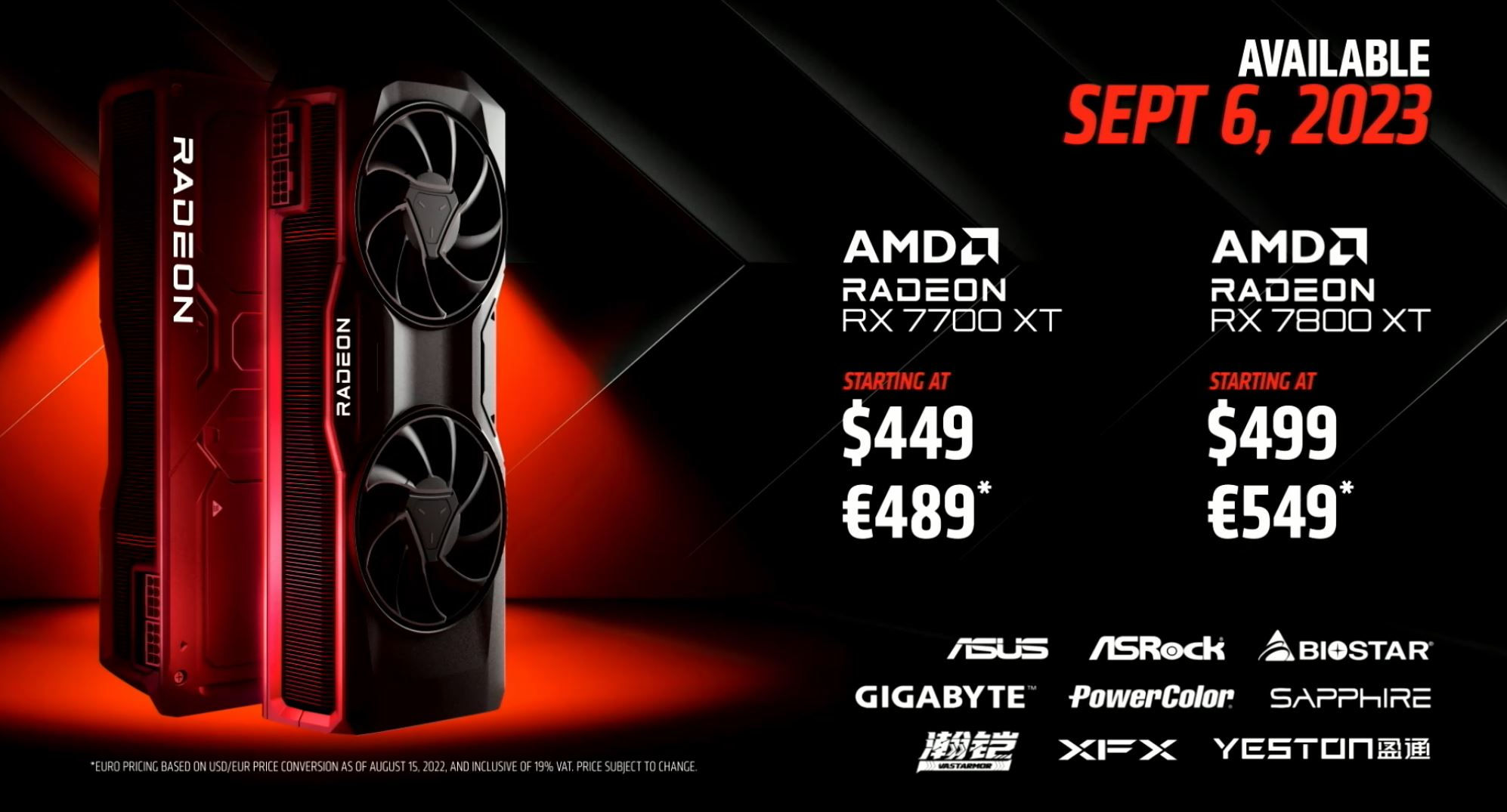 RX 7800 xt 7700 xt release and pricing