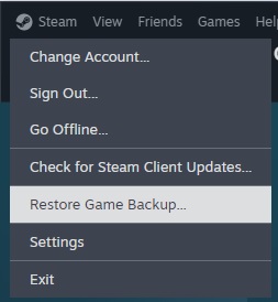 Restore Game Backup